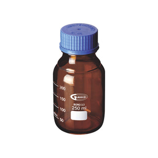 Lincon Lab Reagent Bottle Amber GL45 Blue PP Cap and Outlet Ring Borosilicate Glass