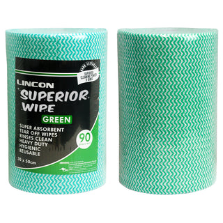 Lincon Superior Wipe Microfibre Cleaning Wipes Heavy Duty 30cm Width 45m Roll and Carton