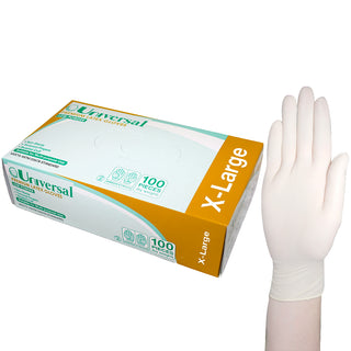 Universal Latex Examination Gloves Low Powder ASTM Box and Carton Cream