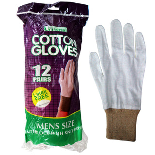Universal Choice Cotton Gloves Interlock with Knitted Wrist Cuff