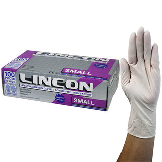 Lincon Latex Examination Gloves Powder Free AS NZ Box and Carton