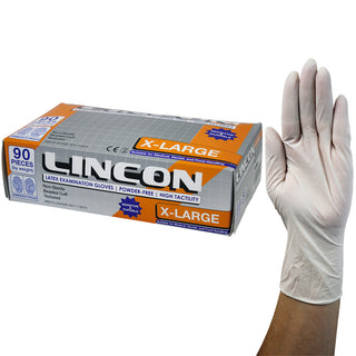 Lincon Latex Examination Gloves Powder Free AS NZ Box and Carton