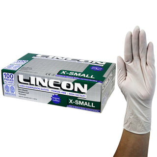 Lincon Latex Examination Gloves Powder Free AS NZ Box and Carton