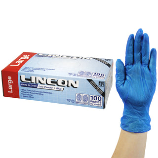Lincon Vinyl Gloves Low Powder Box and Carton