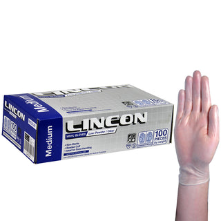 Lincon Vinyl Gloves Low Powder Box and Carton