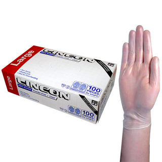 Lincon Vinyl Gloves Powder Free Box and Carton