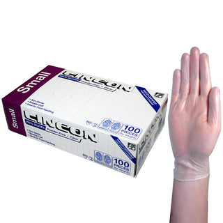 Lincon Vinyl Gloves Powder Free Box and Carton