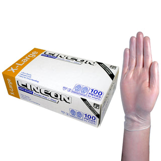 Lincon Vinyl Gloves Powder Free Box and Carton