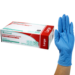 Universal Nitrile Examination Gloves Powder Free AS NZ Box and Carton Blue