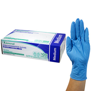 Universal Nitrile Examination Gloves Powder Free AS NZ Box and Carton Blue