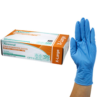 Universal Nitrile Examination Gloves Powder Free AS NZ Box and Carton Blue