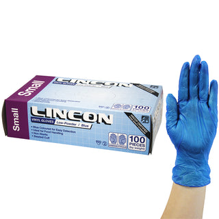 Lincon Vinyl Gloves Low Powder Box and Carton