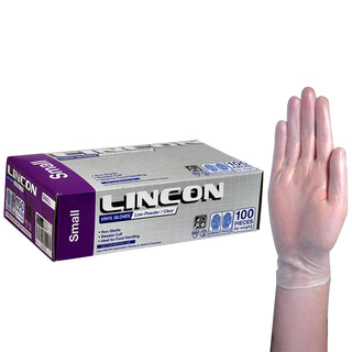 Lincon Vinyl Gloves Low Powder Box and Carton