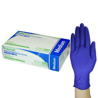 Universal Nitrile Examination Gloves Powder Free ASTM Box and Carton Blue