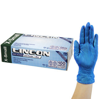 Lincon Vinyl Gloves Low Powder Box and Carton