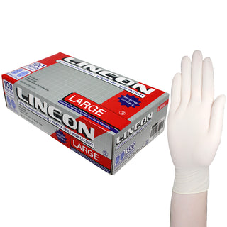 Lincon Latex Examination Gloves Powder Free ASTM Box and Carton