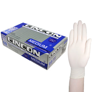 Lincon Latex Examination Gloves Powder Free ASTM Box and Carton