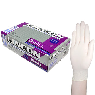 Lincon Latex Examination Gloves Powder Free ASTM Box and Carton