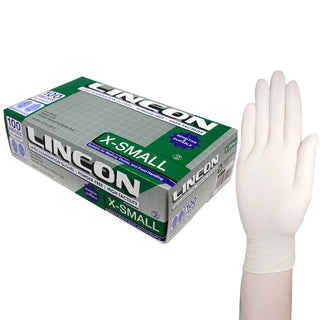 Lincon Latex Examination Gloves Powder Free ASTM Box and Carton