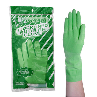 Universal Flocklined Household Rubber Gloves Multi Colours
