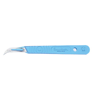 Swann Morton Disposable Scalpel Blade Attached to Handle Sterile Stainless Steel