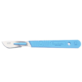Swann Morton Disposable Scalpel Blade Attached to Handle Sterile Stainless Steel