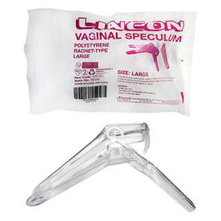 Lincon Vaginal Speculum Duckbill Ratchet Action Recyclable Plastic Sterile Clear