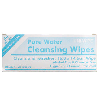 Uni-Wipe Pure Water Alcohol Free Cleansing Towelette Wipe